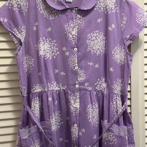 April Cornell Purple Floral Button-Up Blouse - Picture 2 of 5